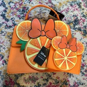 Our Universe Disney Minnie Mouse Citrus Handbag & Matching Cardholder